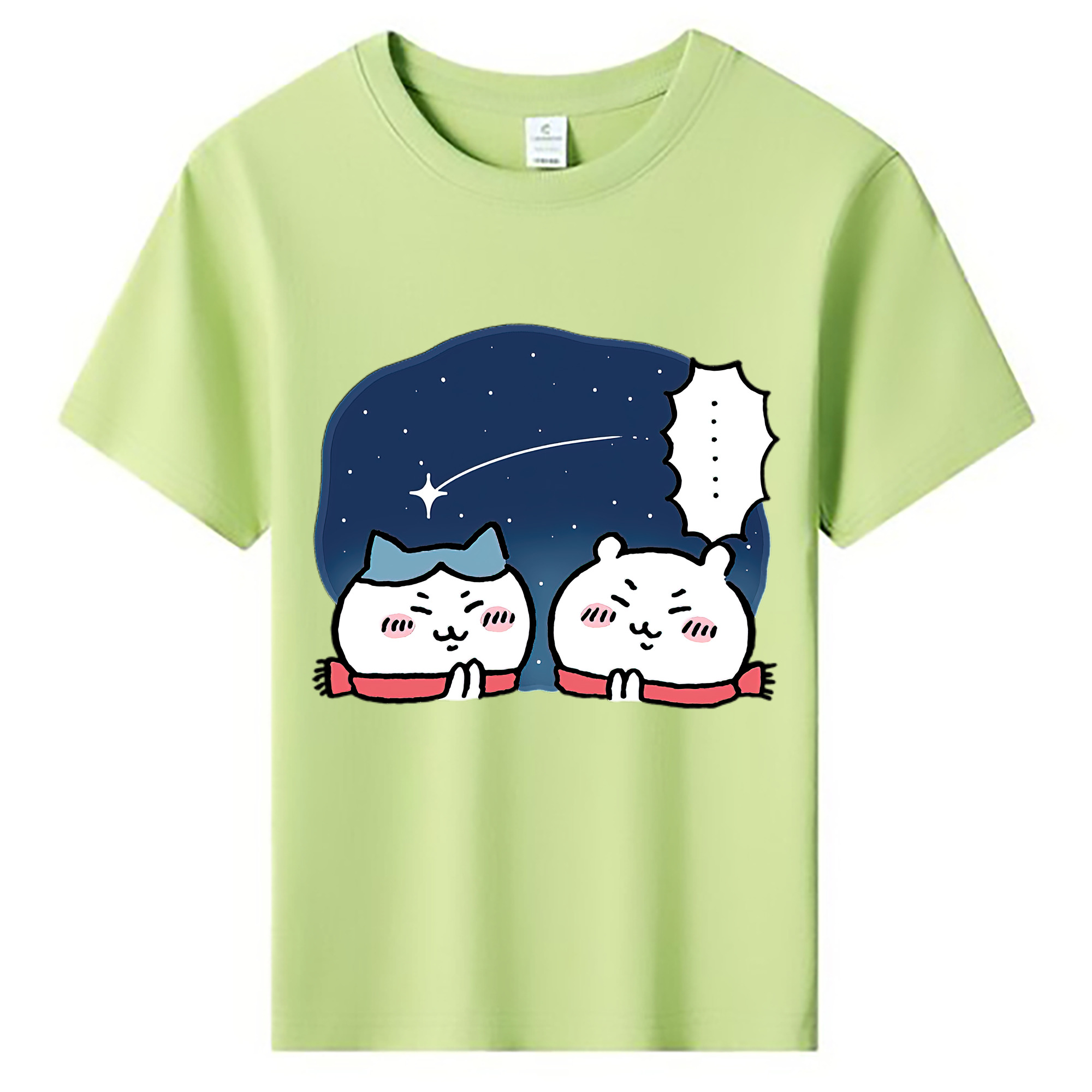 （画像用） ちいかわ ハチワレ Chii-kawa hachiware 綿100％キッズTシャツ（フロントプリント）